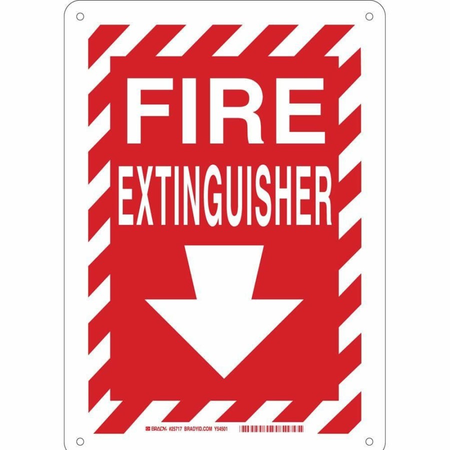 Signage * | Buy Brady 14 In. X 10 In. Plastic Fire Extinguisher With Arrow Safety Sign