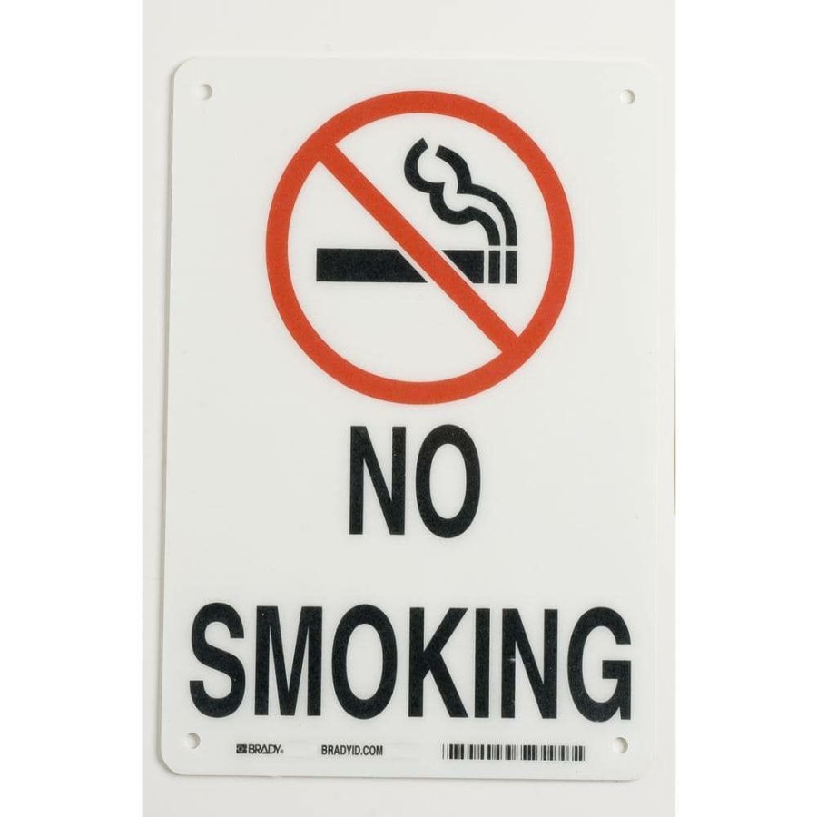 Signage * | Wholesale Brady 10 In. X 7 In. Plastic No Smoking Sign