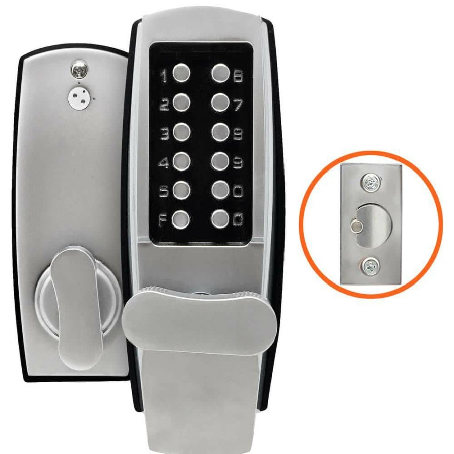 Door Hardware * | Best Reviews Of Premier Lock Satin Chrome Mechanical Push-Button Heavy-Duty Keyless Entry Lock With Holdback Function