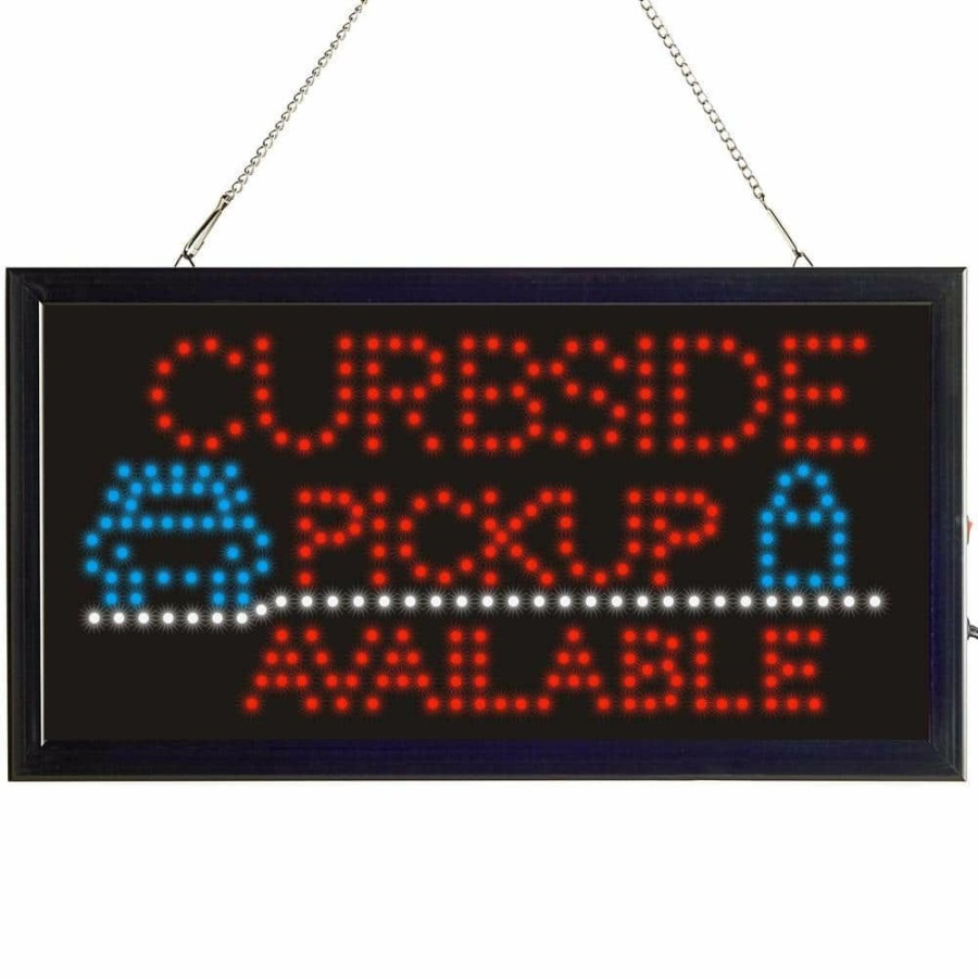 Signage * | New Alpine Industries 19 In. W X 10 In. H Led Rectangular Curbside Pickup Available Sign With 2 Display Modes (2-Pack)