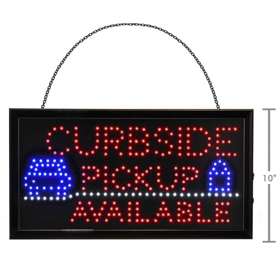 Signage * | New Alpine Industries 19 In. W X 10 In. H Led Rectangular Curbside Pickup Available Sign With 2 Display Modes (2-Pack)