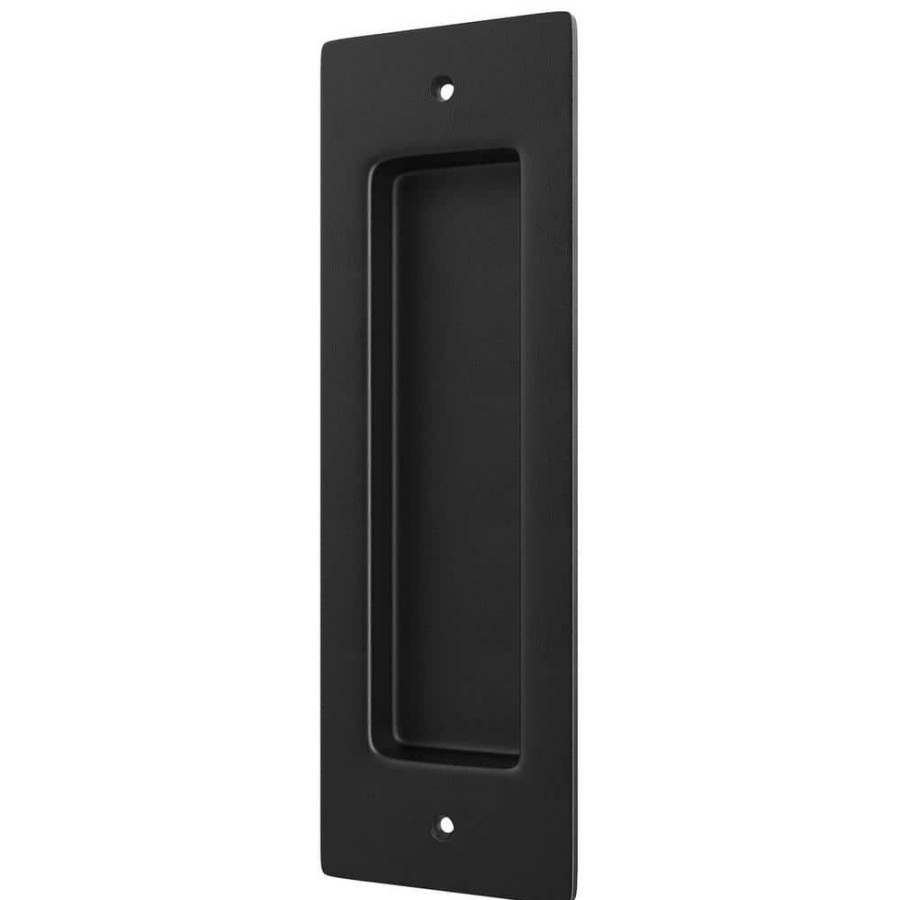 Door Hardware * | Brand New Winsoon 6-1/2 In. L Black Recessed Sliding Door Pull Handles With Mounting Screws Brushed Finish Rectangular Flush Pull Handle