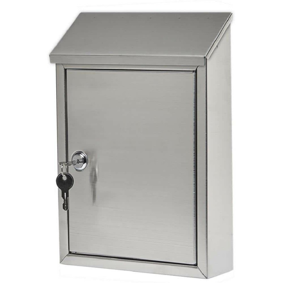 Mailboxes * | Coupon Gibraltar Mailboxes Ashley Medium, Locking, Wall-Mount Mailbox, Stainless Steel