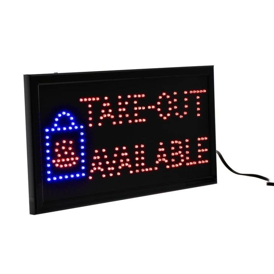 Signage * | Flash Sale Alpine Industries 19 In. X 10 In. Led Rectangular Take-Out Available Sign With 2 Display Modes