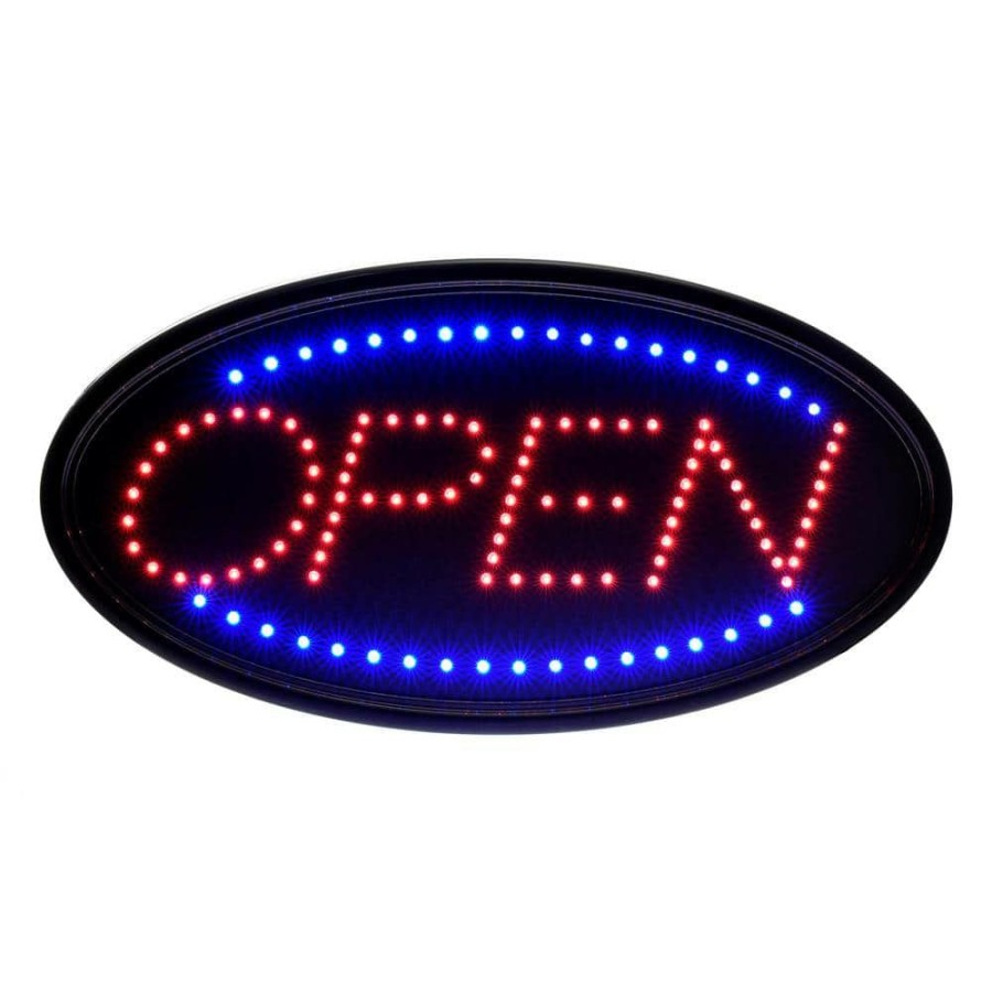 Signage * | Discount Alpine Industries 19 In. X 10 In. Led Open Sign (2-Pack)