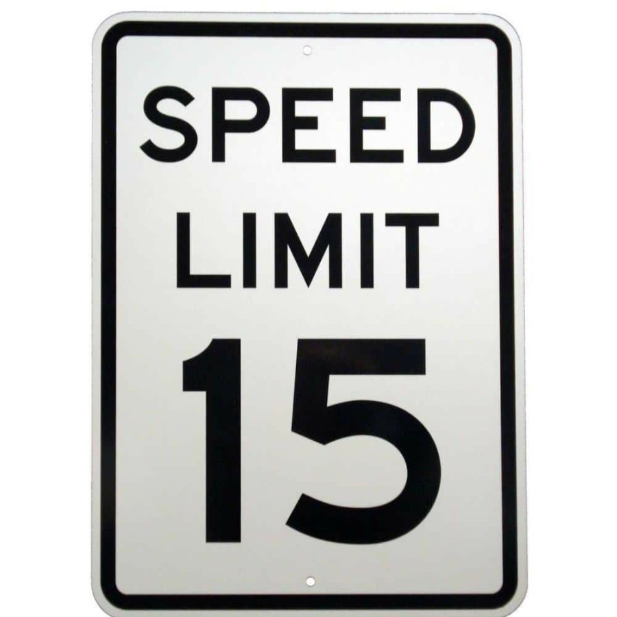 Signage * | Promo Brady 24 In. X 18 In. Aluminum Speed Limit 15 Mph Sign