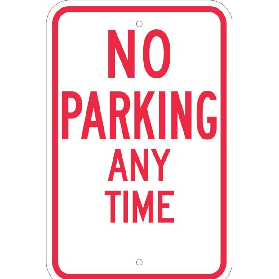 Signage * | Buy Brady 18 In. X 12 In. Aluminum No Parking Any Time Sign