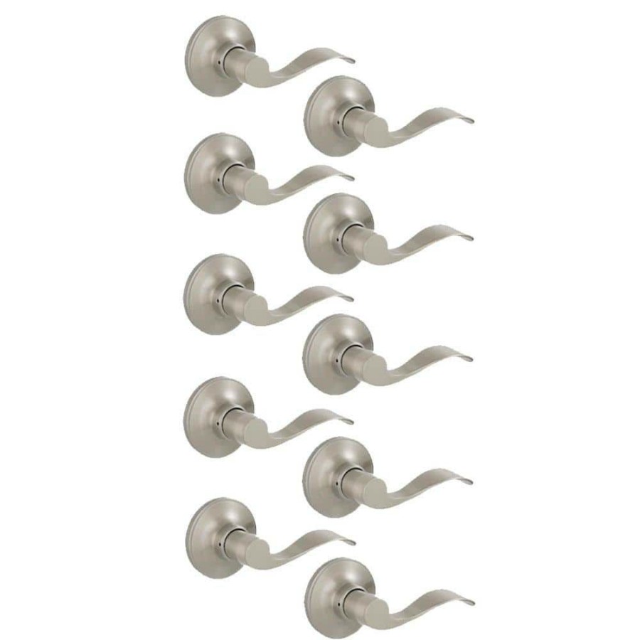 Door Hardware * | Wholesale Essentials By Schlage Millstreet Satin Nickel Passage Hall/Closet Door Lever (10-Pack)