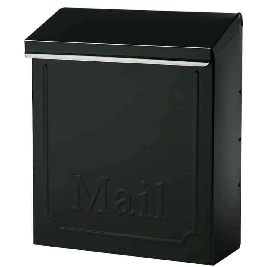 Mailboxes * | Hot Sale Gibraltar Mailboxes Townhouse Black, Small, Steel, Locking, Vertical, Wall Mount Mailbox