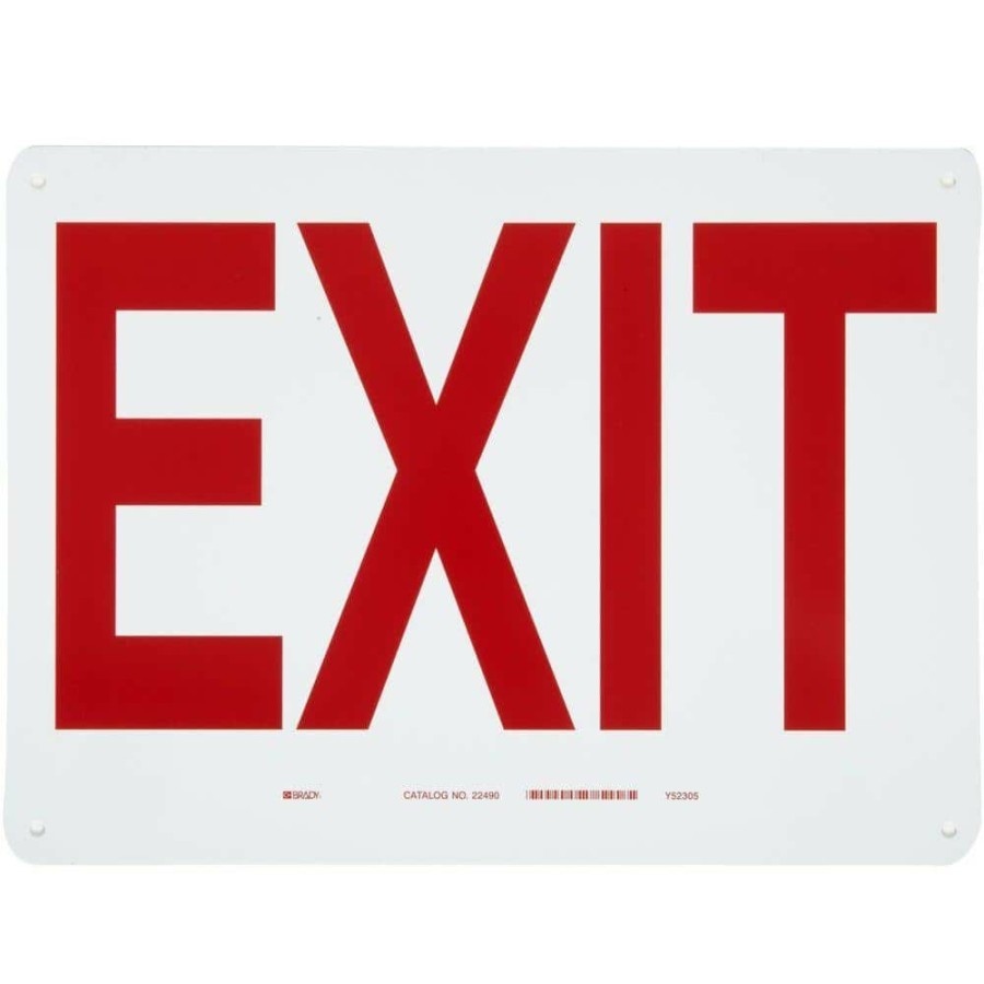 Signage * | Best Sale Brady 10 In. X 14 In. Exit Sign