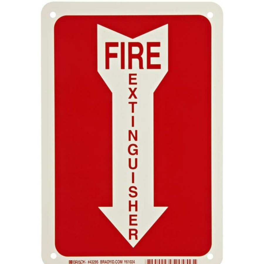 Signage * | Buy Brady 10 In. X 14 In. Fire Extinguisher Sign With Picto