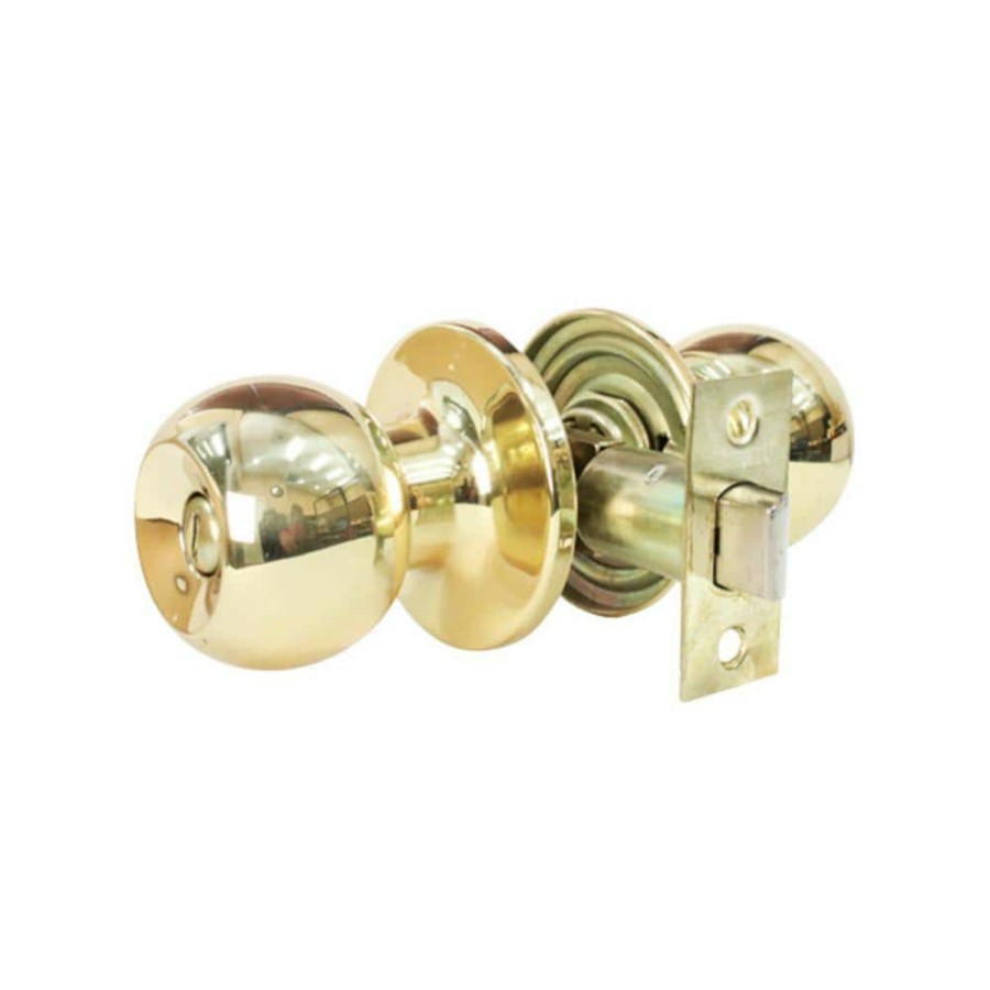 Door Hardware * | Best Reviews Of Premier Lock Solid Brass Privacy Bed/Bath Door Knob