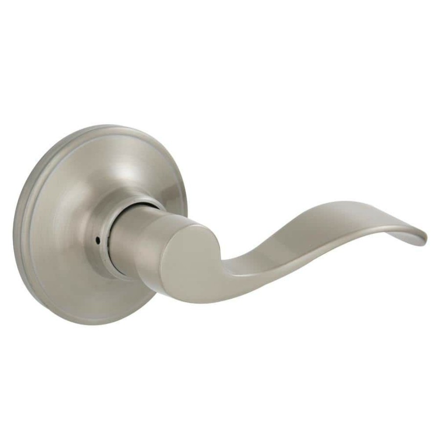 Door Hardware * | Discount Essentials By Schlage Millstreet Satin Nickel Passage Hall/Closet Door Handle