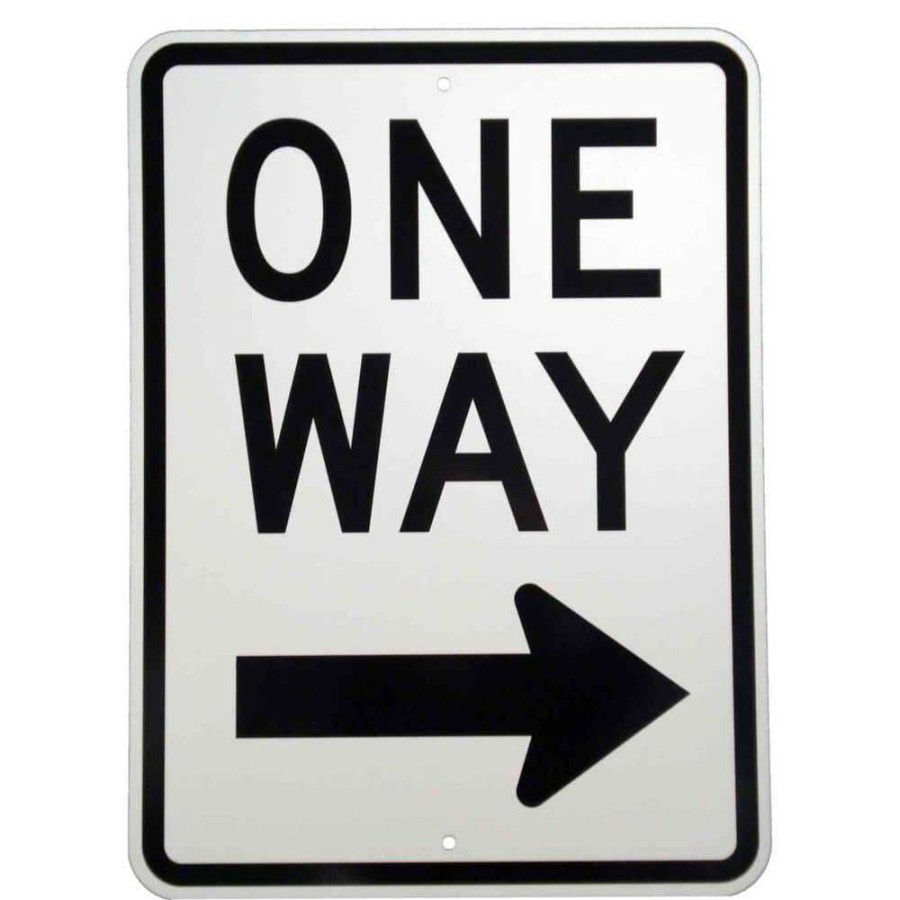 Signage * | Discount Brady 24 In. X 18 In. Aluminum One Way Sign