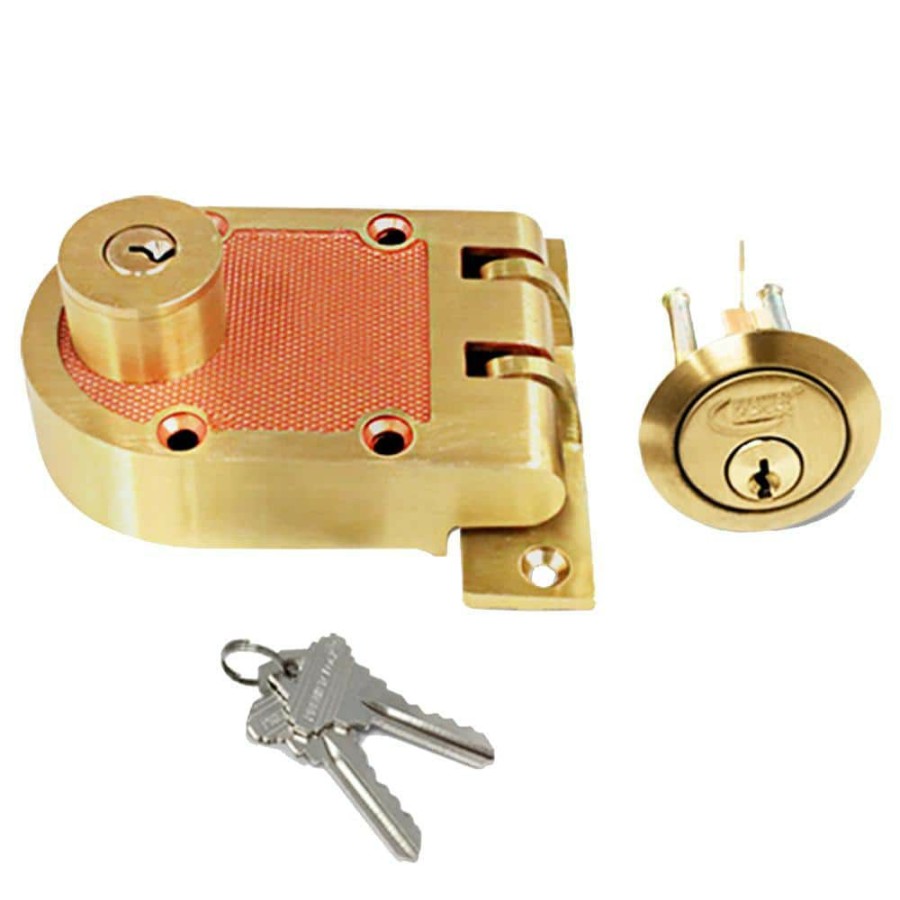 Door Hardware * | Deals Premier Lock Satin Bronze High Security Heavy-Duty Jimmy Proof Double Cylinder Deadbolt Lock With Flat Strike And 2 Sc1 Keys