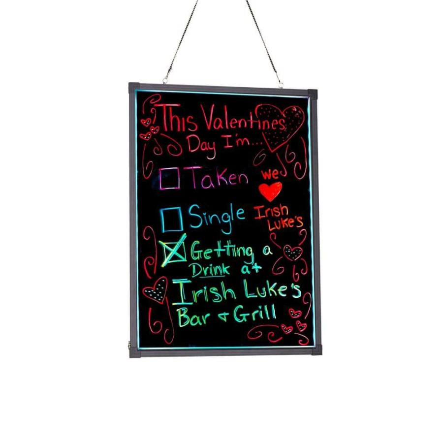 Signage * | Discount Alpine Industries 24 In. X 32 In. Led Illuminated Hanging Message Writing Board, (2-Pack)