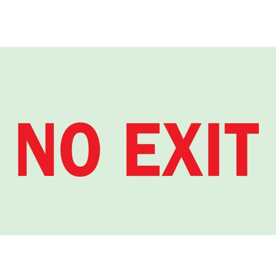 Signage * | Cheap Brady 7 In. X 10 In. Glow-In-The-Dark Self-Stick Polyester No Exit Sign