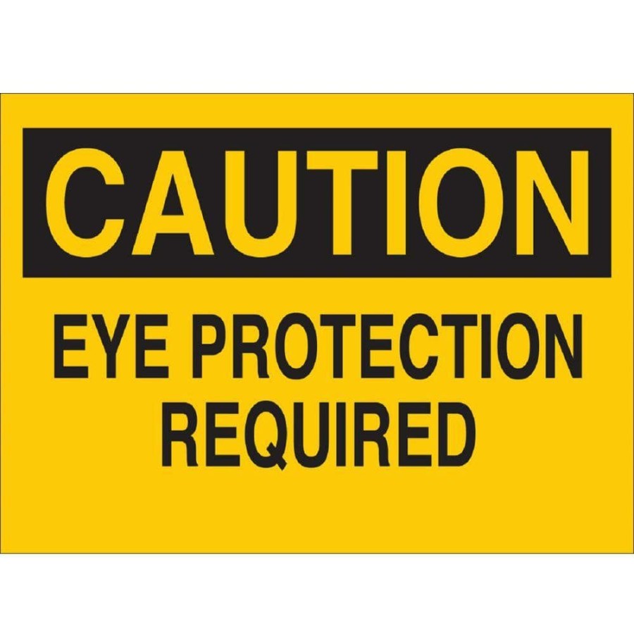 Signage * | Outlet Brady 10 In. H X 14 In. W B-401 Plastic Caution Eye Protection Required Confined Space Sign