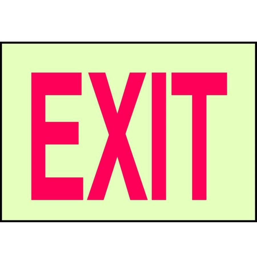 Signage * | Buy Brady 7 In. X 10 In. Glow-In-The-Dark Self-Stick Polyester Exit Sign