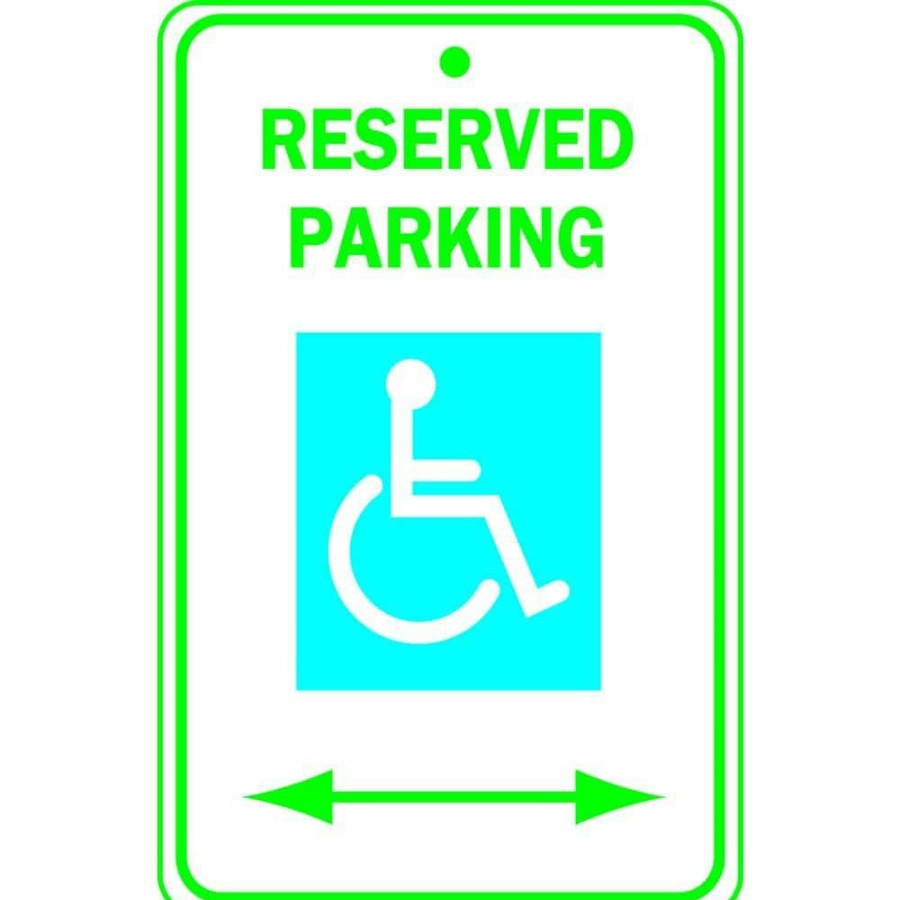 Signage * | Cheapest Brady 18 In. X 12 In. Aluminum Reserved Parking Handicapped Sign