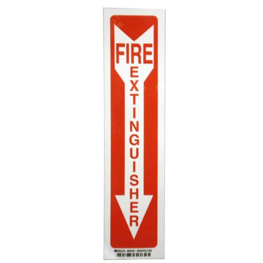 Signage * | Outlet Brady 14 In. X 3-1/2 In. Fiberglass Fire Extinguisher Sign