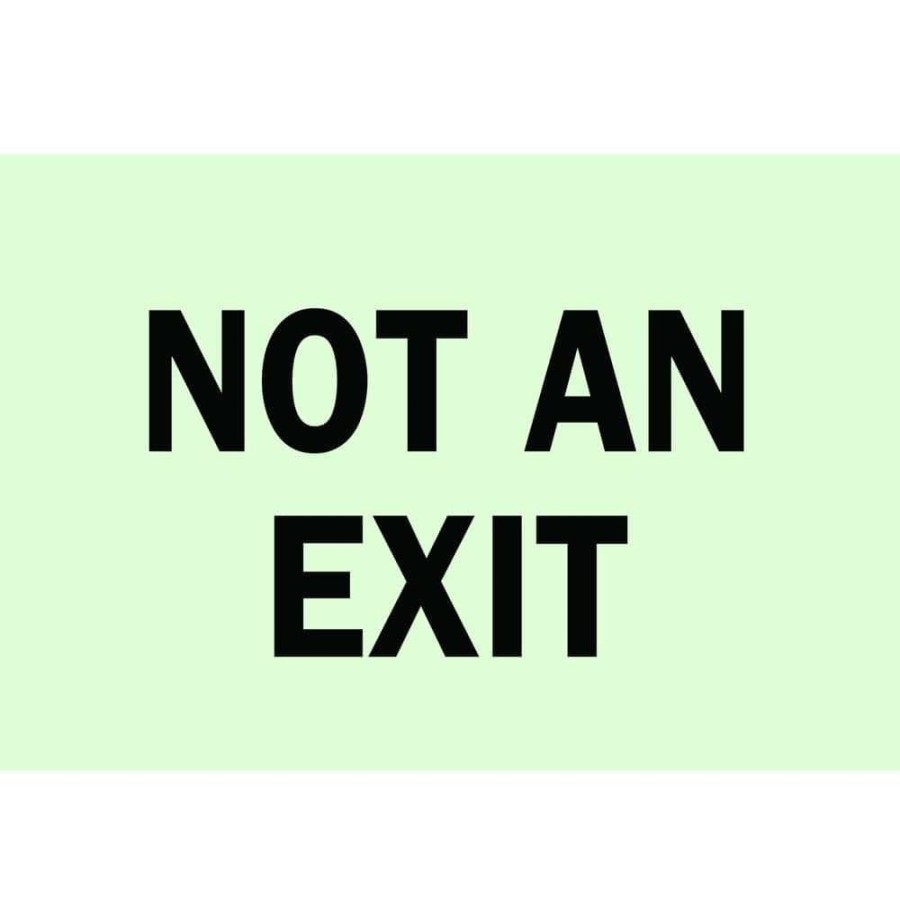 Signage * | Best Pirce Brady 7 In. X 10 In. Glow-In-The-Dark Self-Stick Polyester Not An Exit Sign