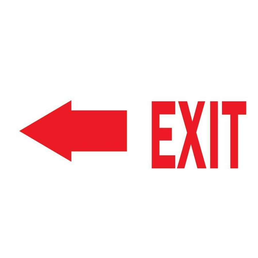 Signage * | New Brady 10 In. X 14 In. Plastic Exit With Left Arrow Safety Sign